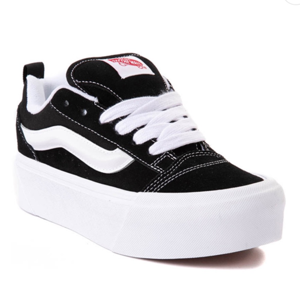 Vans Women's Black and White Platform Sneakers